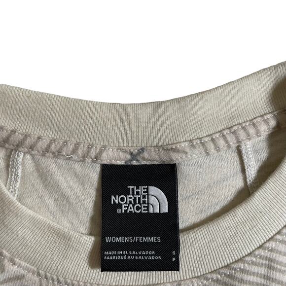 THE NORTH FACE Women's Marina Luxe Crew Neck T Shirt Cream Gray Small Minimalist - Picture 6 of 11